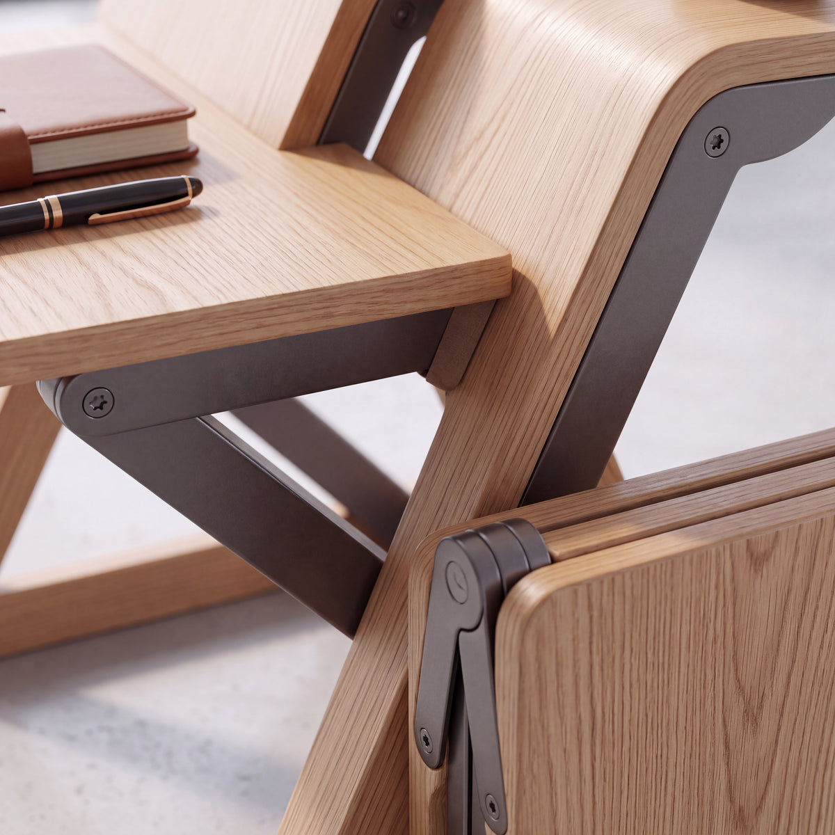 𝑽𝑶𝑹𝒁𝑬𝑳𝑨™ Flip Multi-Stand – Foldable Articulating Wood Multi-Tier Desk & Compact Workspace Riser