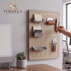 𝑽𝑶𝑹𝒁𝑬𝑳𝑨™ Luxury Modular Wall Organizer – Minimalist Grid Pegboard with Multi-Functional Trays, Hooks & Pen Holder for Home Office & Entryway