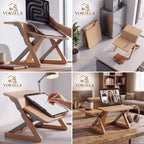 𝑽𝑶𝑹𝒁𝑬𝑳𝑨™ Flip Multi-Stand – Foldable Articulating Wood Multi-Tier Desk & Compact Workspace Riser