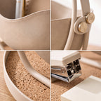 𝑽𝑶𝑹𝒁𝑬𝑳𝑨™ ORBIT Desk Organizer – Modern Vegan Leather & Metal Desktop Caddy with Catchall Base Tray, Aesthetic Pen & Notebook Holder for Home Office