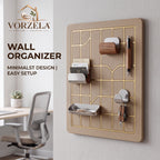 𝑽𝑶𝑹𝒁𝑬𝑳𝑨™ Luxury Modular Wall Organizer – Minimalist Grid Pegboard with Multi-Functional Trays, Hooks & Pen Holder for Home Office & Entryway