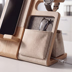 𝑽𝑶𝑹𝒁𝑬𝑳𝑨™ Sleek Bedside Valet & Desk Organizer – All-in-One Wooden Phone Stand, Watch Hanger, Glasses Tray & EDC Catchall Station for Nightstand & Office