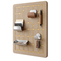 𝑽𝑶𝑹𝒁𝑬𝑳𝑨™ Luxury Modular Wall Organizer – Minimalist Grid Pegboard with Multi-Functional Trays, Hooks & Pen Holder for Home Office & Entryway