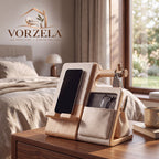 𝑽𝑶𝑹𝒁𝑬𝑳𝑨™ Sleek Bedside Valet & Desk Organizer – All-in-One Wooden Phone Stand, Watch Hanger, Glasses Tray & EDC Catchall Station for Nightstand & Office