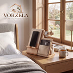 𝑽𝑶𝑹𝒁𝑬𝑳𝑨™ Sleek Bedside Valet & Desk Organizer – All-in-One Wooden Phone Stand, Watch Hanger, Glasses Tray & EDC Catchall Station for Nightstand & Office